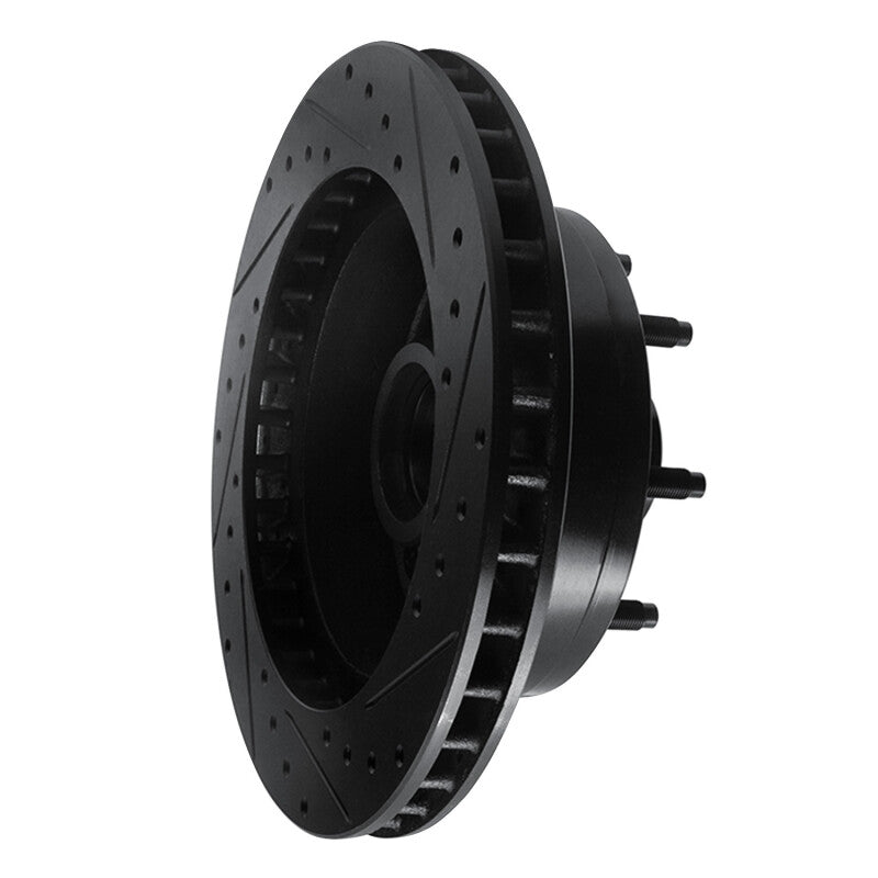 R1 Concepts R1 80-85 Ford F-250 2WD (Excl Super Duty) Front Left Drilled & Slotted Black Brake Rotor