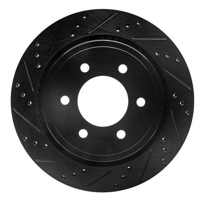 R1 Concepts R1 15-17 Ford F-150 4WD Rear Left Drilled & Slotted Black Brake Rotor