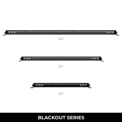 Go Rhino Xplor Blackout Series Sgl Row LED Light Bar (Surface/Threaded Stud Mount) 20.5in. - Blk