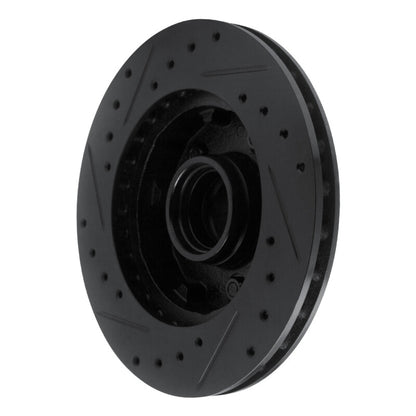 R1 Concepts R1 83-97 Ford AEROSTAR Front Right Drilled & Slotted Black Brake Rotor