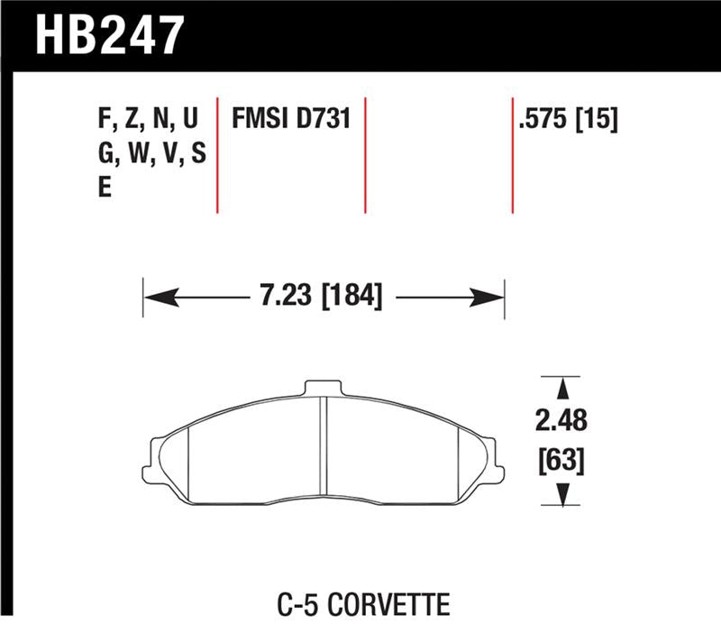 Hawk Performance Hawk 2008-2009 Cadillac XLR Platinum HPS 5.0 Front Brake Pads