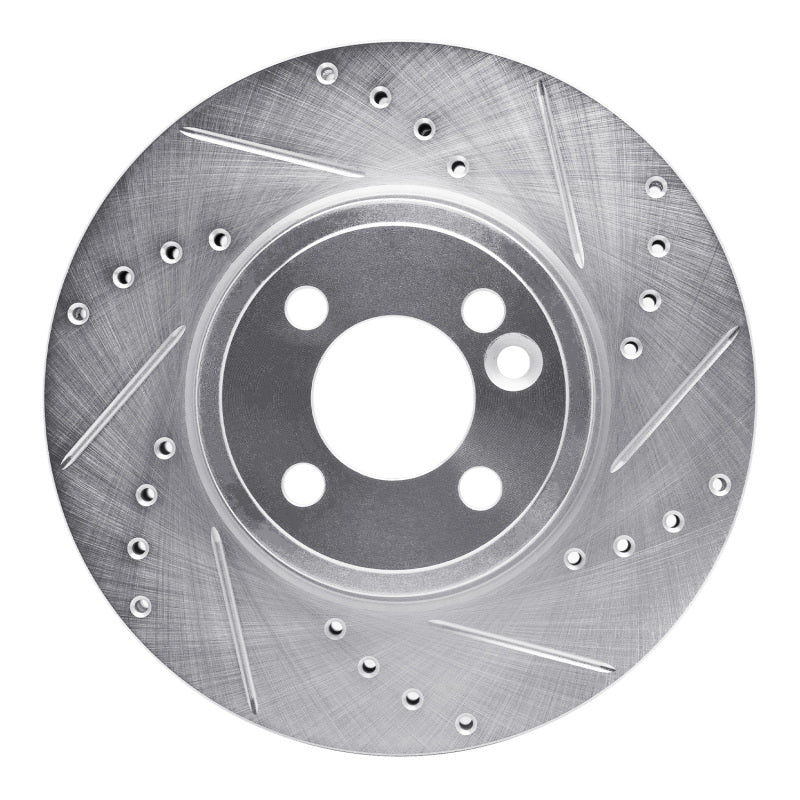 R1 Concepts R1 07-15 Mini Cooper (Excl Clubman) Front Right Drilled & Slotted Silver Brake Rotor