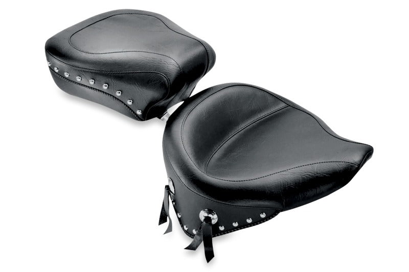 Mustang Motorcycle Mustang 84-06 Harley Standard Rear Tire Wide Touring Solo Seat w/Studs - Black