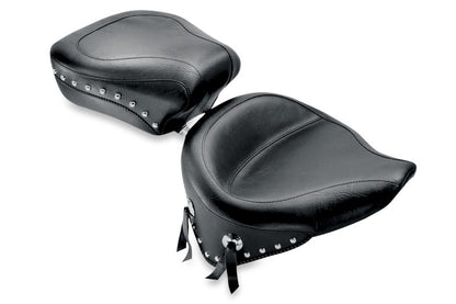 Mustang Motorcycle Mustang 84-06 Harley Standard Rear Tire Wide Touring Solo Seat w/Studs - Black