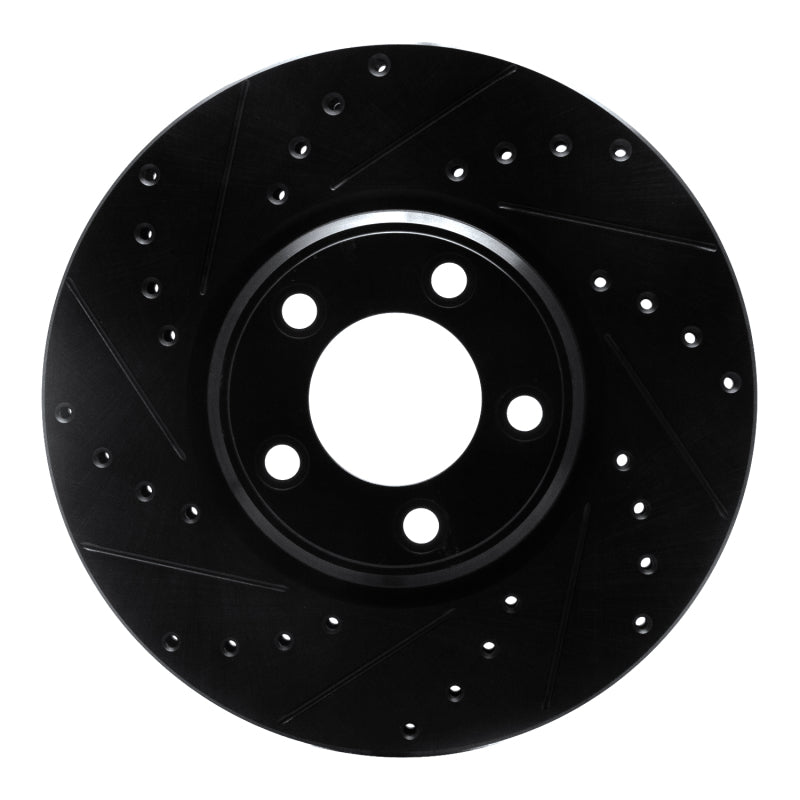 R1 Concepts R1 00-06 Ford Thunderbird Front Left Drilled & Slotted Black Brake Rotor