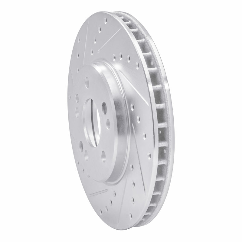 R1 Concepts R1 90-98 Mercedes-Benz SL500 Front Left Drilled & Slotted Silver Brake Rotor