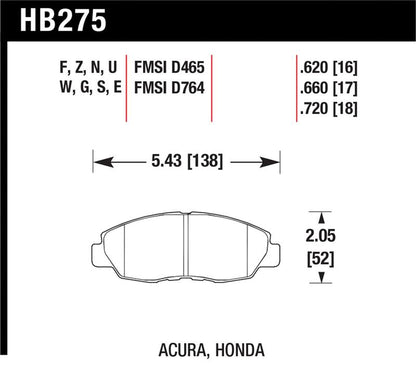 Hawk Performance Hawk 96-15 Honda Civic (Coupe/Sedan) DTC-70 Race Front Brake Pads