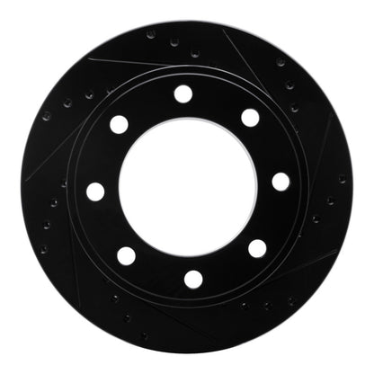 R1 Concepts R1 05-12 Ford F-350 Super Duty 4WD Rear Right Drilled & Slotted Black Brake Rotor