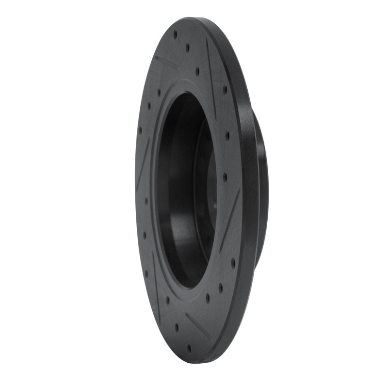 R1 Concepts R1 00-08 Audi A4 (USA/Canada) Rear Left Drilled & Slotted Black Brake Rotor