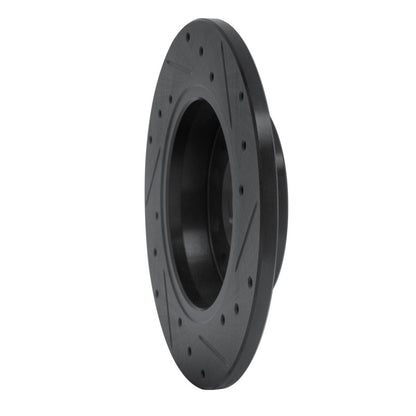 R1 Concepts R1 00-08 Audi A4 (USA/Canada) Rear Left Drilled & Slotted Black Brake Rotor