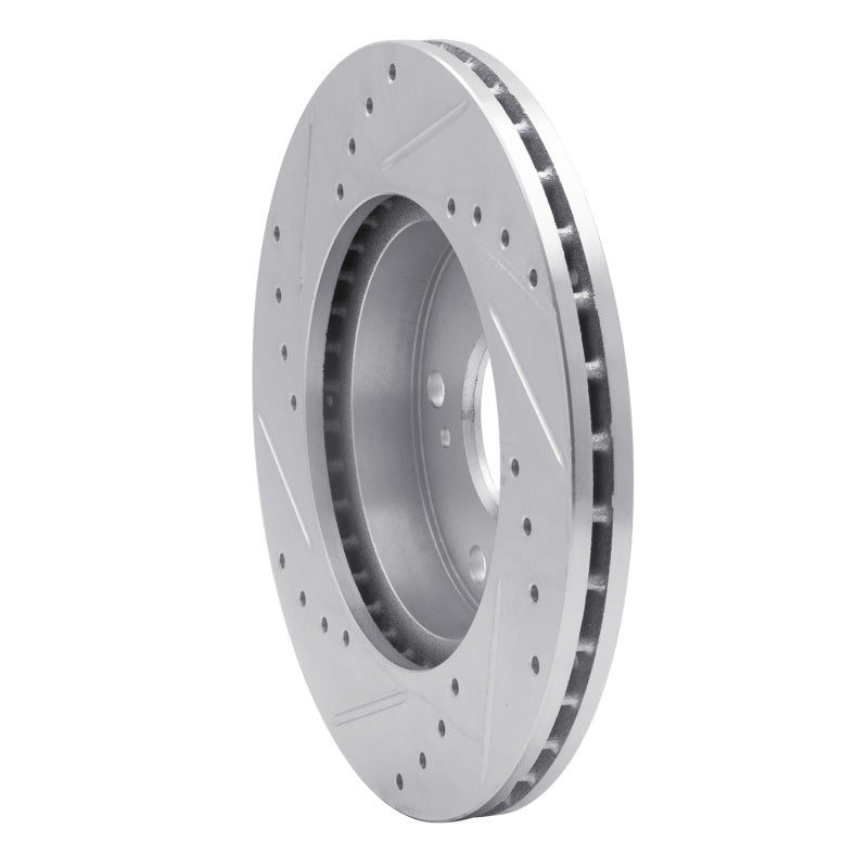 R1 Concepts R1 02-15 Acura RSX Front Right Drilled & Slotted Silver Brake Rotor