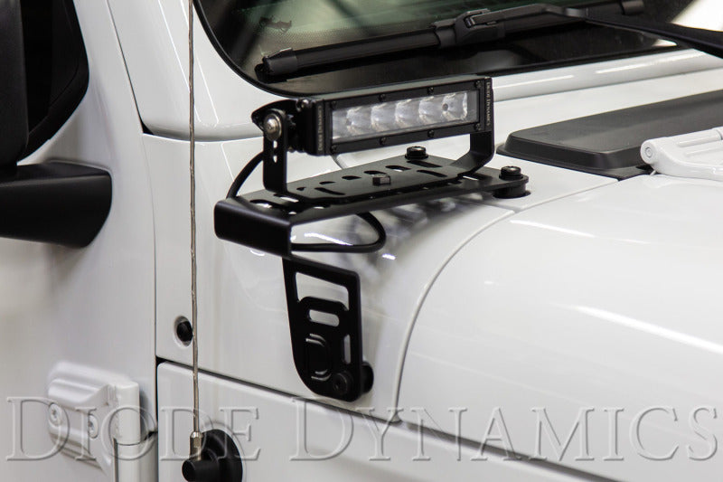 Diode Dynamics 18-21 Jeep JL Wrangler/Gladiator SS3 Cowl LED Bracket Kit - Yellow Pro