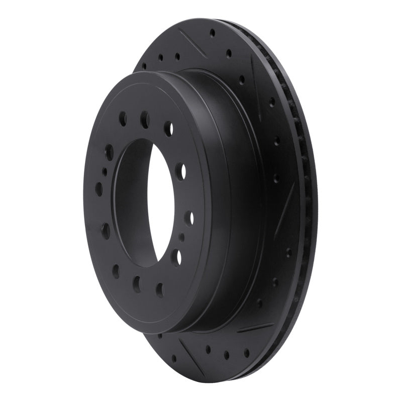 R1 Concepts R1 10-24 Lexus GX460 Rear Right Drilled & Slotted Black Brake Rotor