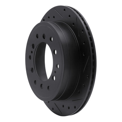 R1 Concepts R1 10-24 Lexus GX460 Rear Right Drilled & Slotted Black Brake Rotor