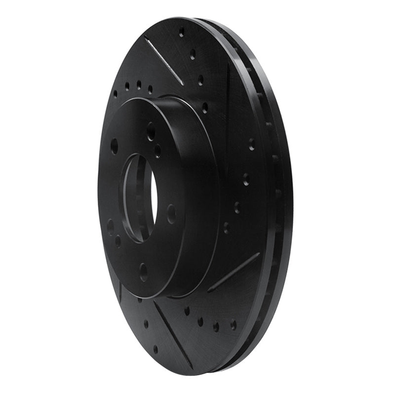 R1 Concepts R1 89-99 Infiniti I30 Front Right Drilled & Slotted Black Brake Rotor