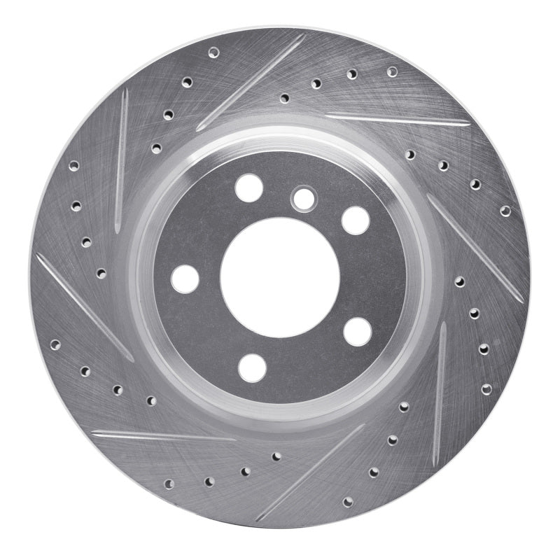 R1 Concepts R1 12-20 BMW 340I Rear Left Drilled & Slotted Silver Brake Rotor
