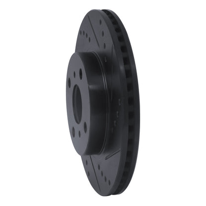 R1 Concepts R1 06-19 Scion IQ Front Right Drilled & Slotted Black Brake Rotor