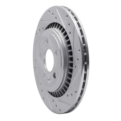 R1 Concepts R1 07-18 Volvo XC70 Rear Right Drilled & Slotted Silver Brake Rotor