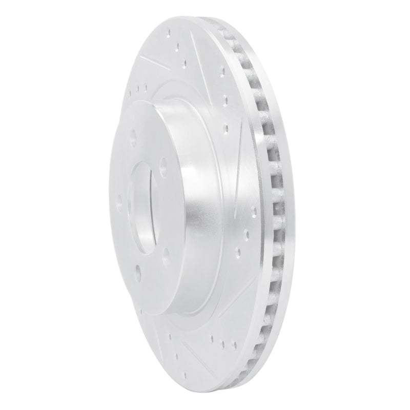 R1 Concepts R1 98-04 Chrysler 300M Front Right Drilled & Slotted Silver Brake Rotor