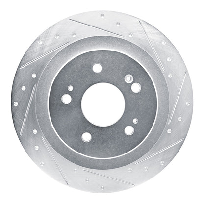 R1 Concepts R1 2021-2025 Acura TLX Rear Right Drilled & Slotted Silver Brake Rotor