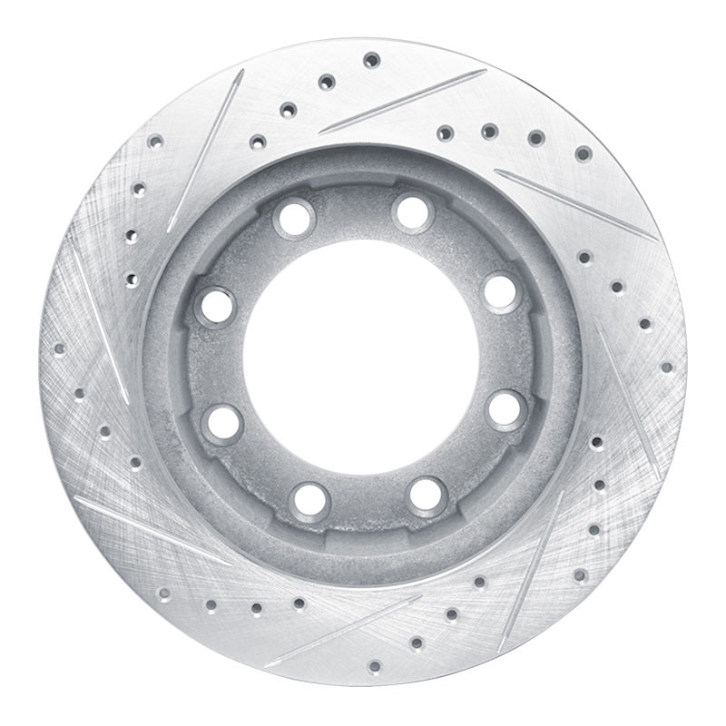 R1 Concepts R1 76-79 Ford F-250 4WD (Excl Super Duty) Front Right Drilled & Slotted Silver Brake Rotor