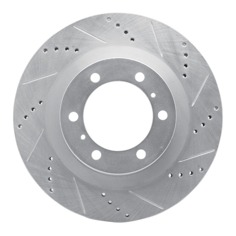R1 Concepts R1 10-24 Lexus GX460 Front Right Drilled & Slotted Silver Brake Rotor