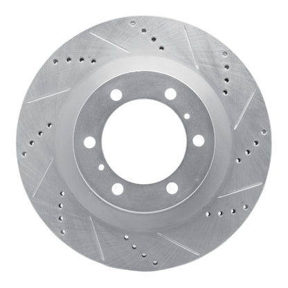 R1 Concepts R1 10-24 Lexus GX460 Front Right Drilled & Slotted Silver Brake Rotor