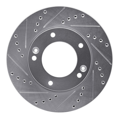 R1 Concepts R1 07-09 Kia SORENTO Front Left Drilled & Slotted Silver Brake Rotor
