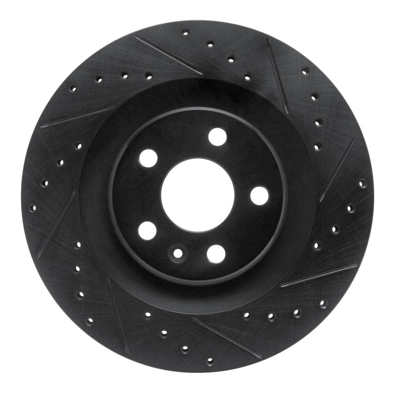 R1 Concepts R1 16-26 Volvo S60 Rear Right Drilled & Slotted Black Brake Rotor