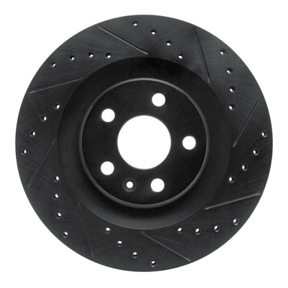 R1 Concepts R1 16-26 Volvo S60 Rear Right Drilled & Slotted Black Brake Rotor