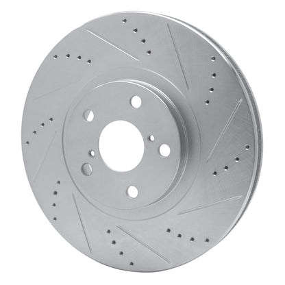 R1 Concepts R1 93-98 Toyota Supra Right Front Drilled & Slotted Silver Brake Rotor