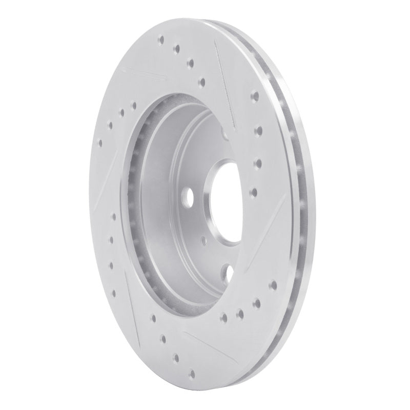 R1 Concepts R1 85-88 Chevrolet Nova Front Left Drilled & Slotted Silver Brake Rotor