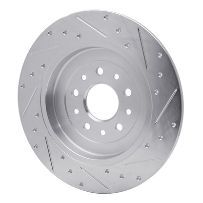 R1 Concepts R1 05-19 Ford Explorer Rear Left Drilled & Slotted Silver Brake Rotor