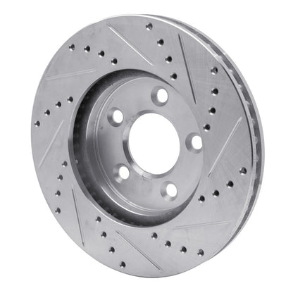 R1 Concepts R1 05-10 Ford Mustang Front Left Drilled & Slotted Silver Brake Rotor