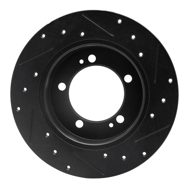 R1 Concepts R1 90-94 Eagle TALON Rear Left Drilled & Slotted Black Brake Rotor