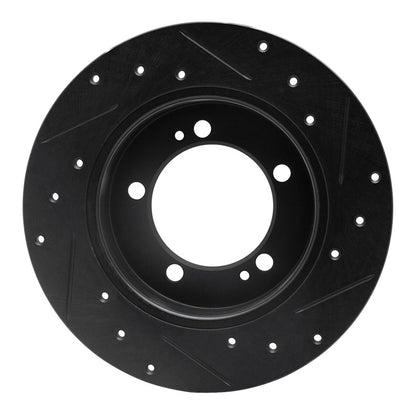 R1 Concepts R1 90-94 Eagle TALON Rear Left Drilled & Slotted Black Brake Rotor