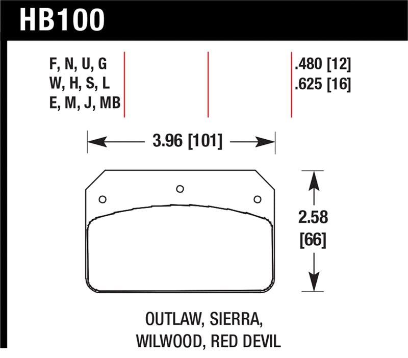 Hawk Performance Hawk Wilwood DL / Sierra / Outlaw Dynalite Calipers Black Brake Pads