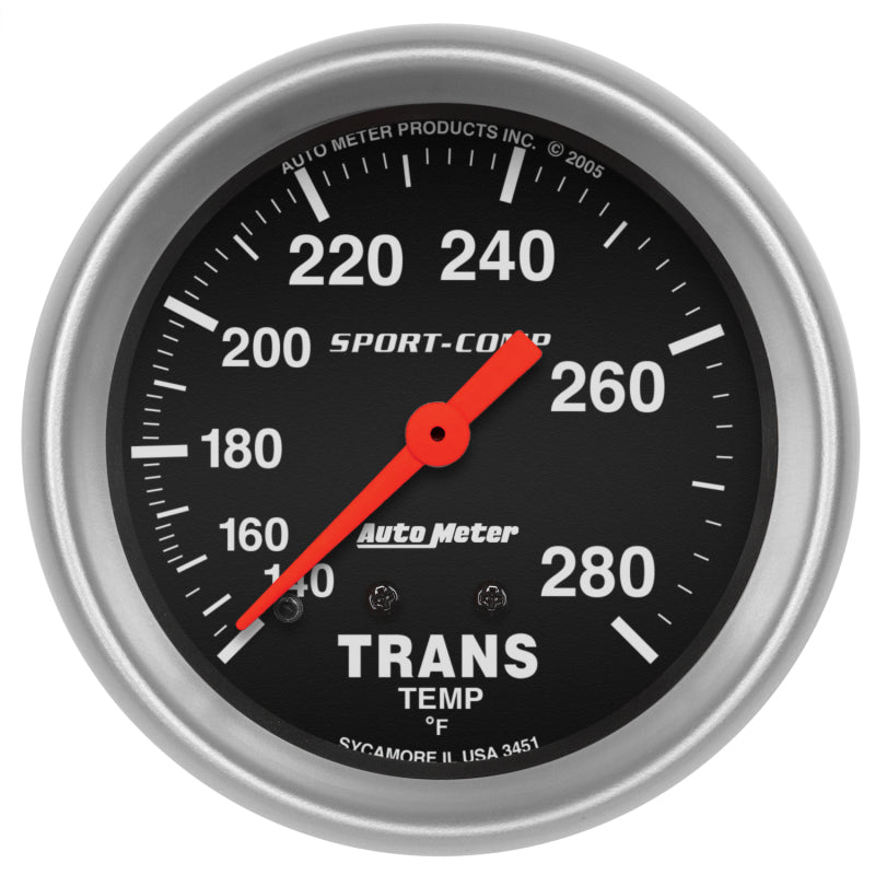 Autometer Sport-Comp 2-5/8in 140-280 Degrees (F) Mechanical Transmission Temp Gauge