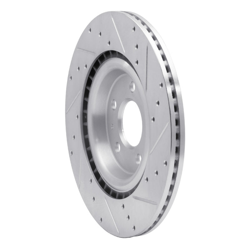 R1 Concepts R1 2008-2025 Audi A7 Quattro Rear Left Drilled & Slotted Silver Brake Rotor