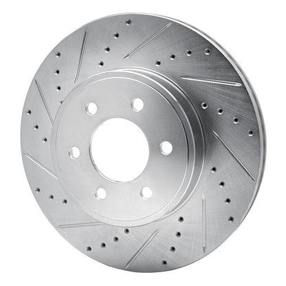 R1 Concepts R1 03-03 Dodge Durango Front Left Drilled & Slotted Silver Brake Rotor