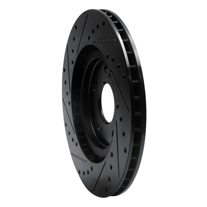R1 Concepts R1 97-05 Acura NSX Rear Right Drilled & Slotted Black Brake Rotor