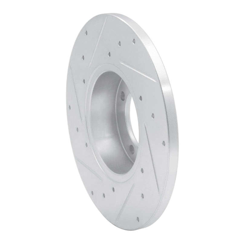 R1 Concepts R1 80-83 Nissan 200SX Front Right Drilled & Slotted Silver Brake Rotor