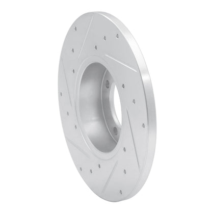 R1 Concepts R1 80-83 Nissan 200SX Front Right Drilled & Slotted Silver Brake Rotor