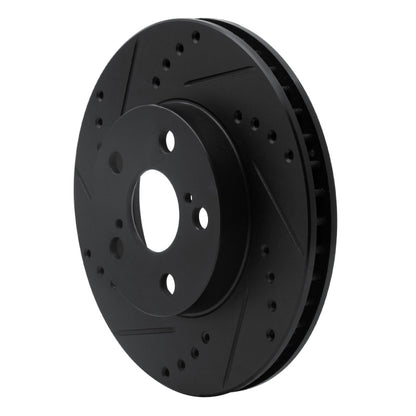 R1 Concepts R1 94-00 Toyota Celica Front Left Drilled & Slotted Black Brake Rotor