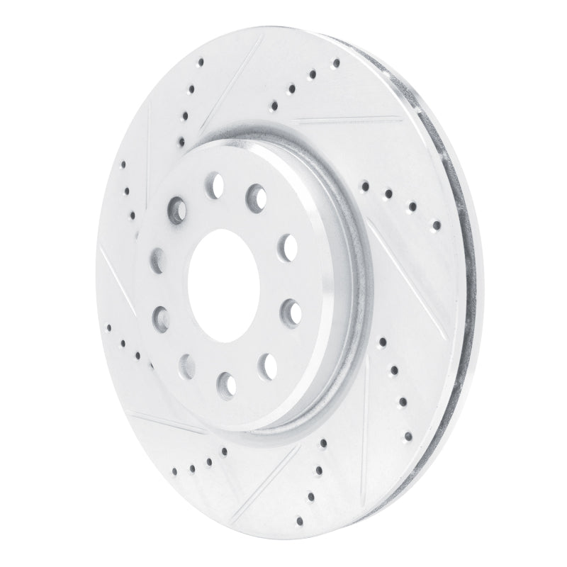 R1 Concepts R1 22-25 Jeep Grand Cherokee Front Left Drilled & Slotted Silver Brake Rotor