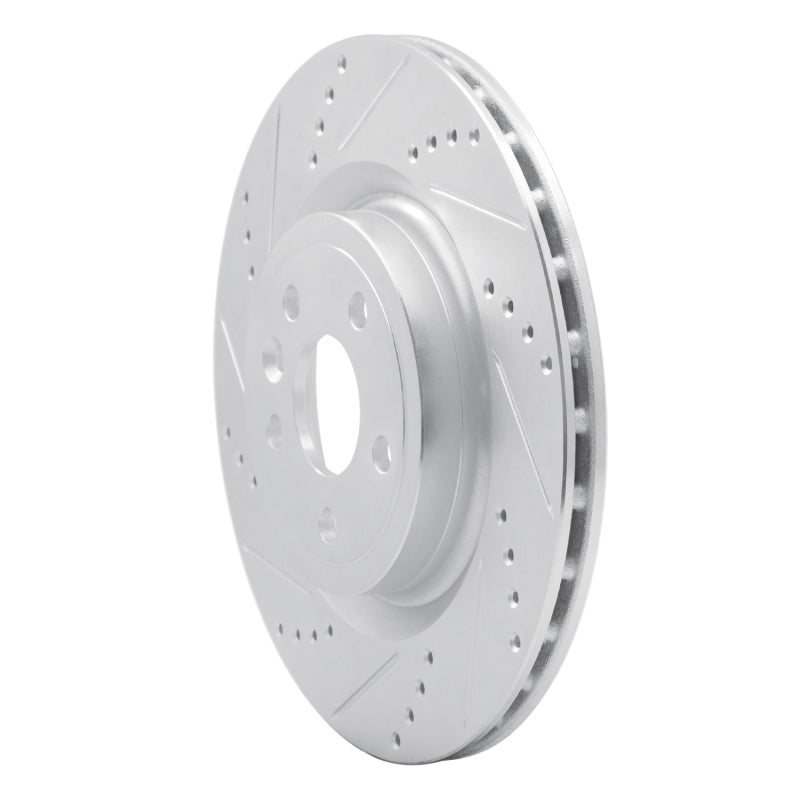 R1 Concepts R1 17-20 Jaguar F-Pace Rear Left Drilled & Slotted Silver Brake Rotor