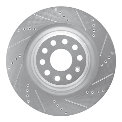 R1 Concepts R1 12-21 Tesla Model S Rear Right Drilled & Slotted Silver Brake Rotor