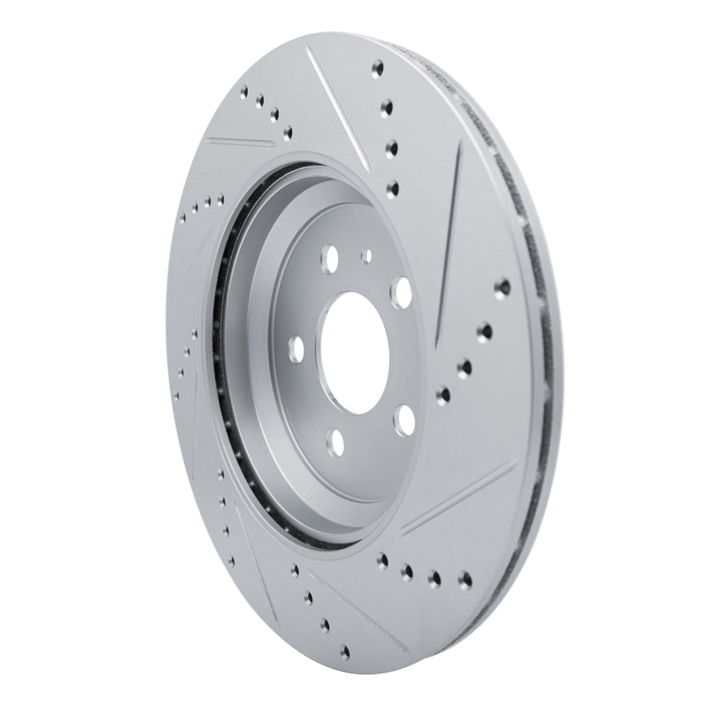 R1 Concepts R1 17-25 Tesla Model 3 Rear Left Drilled & Slotted Silver Brake Rotor