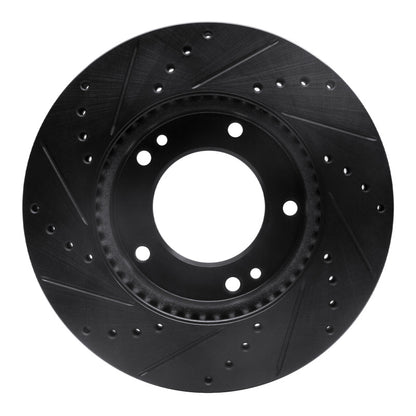R1 Concepts R1 2007-2009 Kia Sorento Front Right Drilled & Slotted Black Brake Rotor