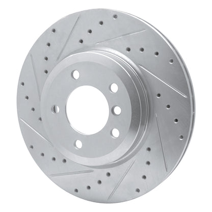 R1 Concepts R1 01-08 BMW 330I Front Left Drilled & Slotted Silver Brake Rotor